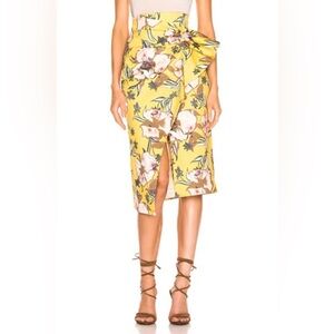 Silvia Tcherassi Guzmania Skirt Botanical Yellow Floral Ruffle sz Small